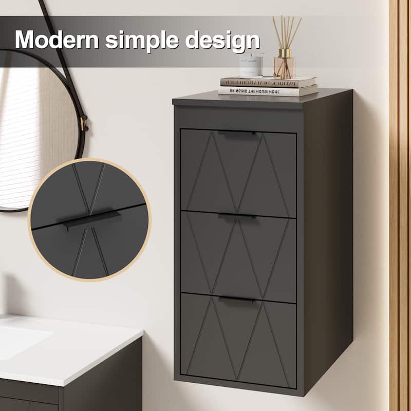 Bathroom Vanity Sink Combo Wall Mounted Cabinet Vanity Set with Side Cabinet