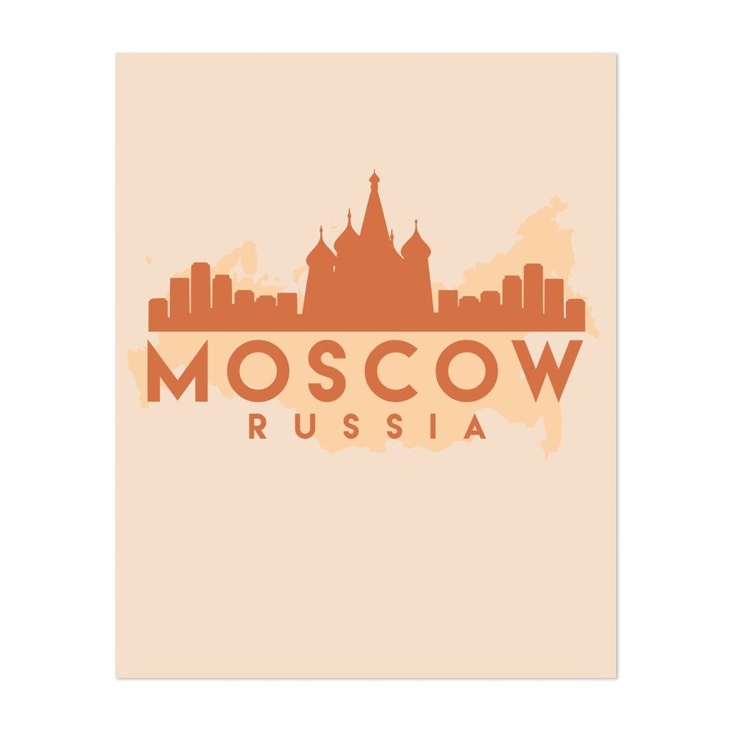 Moscow Russia Maps City Cityscape Coordinates Love Art Print/Poster
