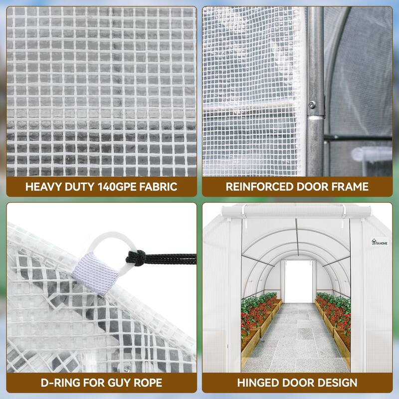 Moasis Greenhouse with Reinforced Steel Frame PE Cover