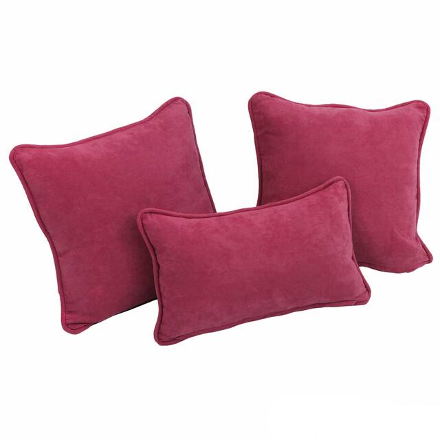 Blazing Needles Delaney 3-piece Indoor Throw Pillow Set - Bery Berry