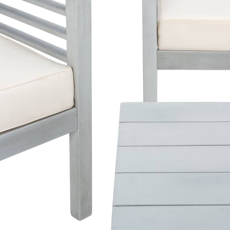 SAFAVIEH Outdoor Yoselin 4-Piece Set with Accent Pillow - 51W x 26D x 26H