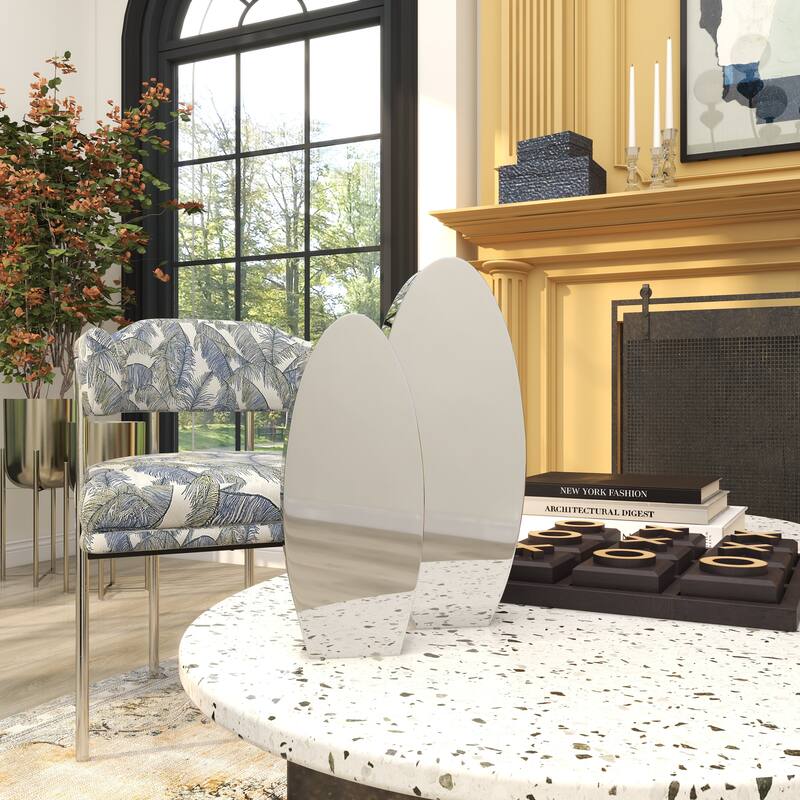 Stainless Steel Metal Decorative Vase with a Sleek Mirror Finish - Set of 2 Silver - Roche River Decor