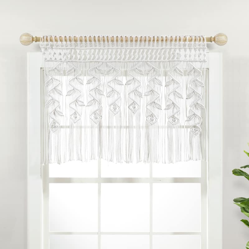 Lush Decor Boho Macrame Leaf Cotton Valance - 30" x 40"