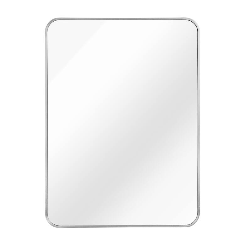Inch Silver Metal Framed Rectangular Bathrrom Mirror for Wall.