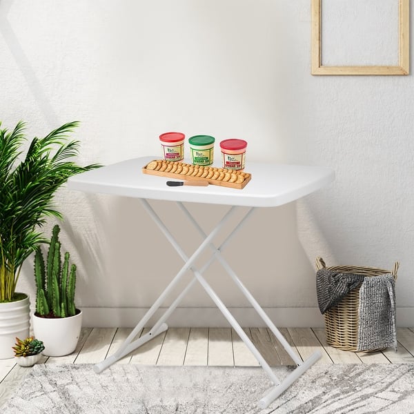 Plastic Folding Desk Height Adjustable Foldable Table with Xcrossed