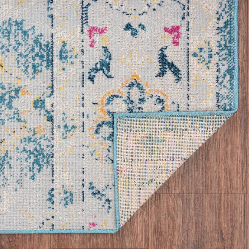 Sevita Faded Floral Transitional Boho Area Rug