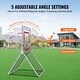 preview thumbnail 6 of 9, 3.5 x 6 Feet Black Baseball and Softball Rebounder Netting with White Steel Frame and 5 Adjustable Angles