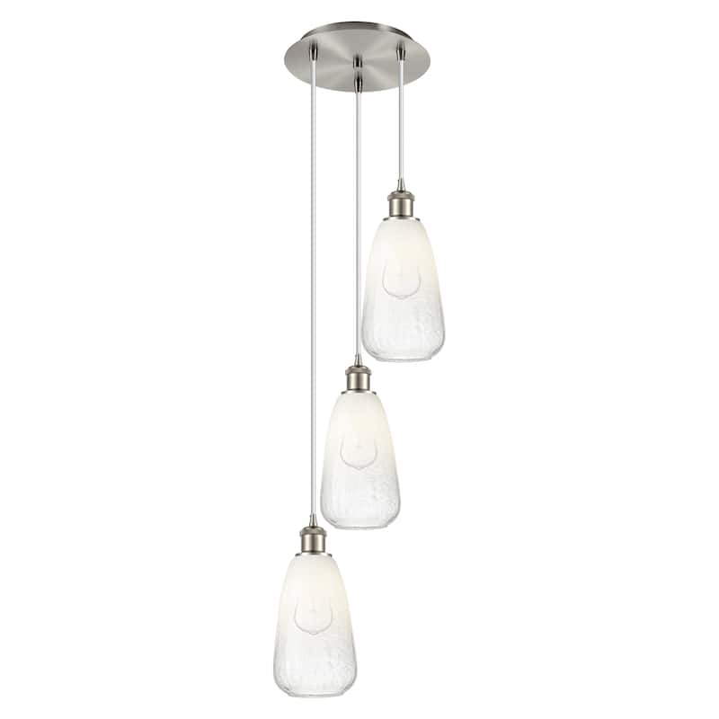 Innovations Lighting Endless Possibilities Ballston - Brookhaven Almond - 3 Light 13" Cord Hung Multi Pendant - Brushed Satin Nickel/Opal