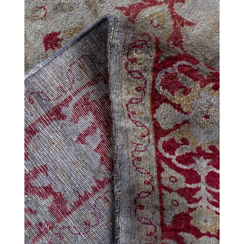 Overton Hand Knotted Wool Vintage Inspired Modern Contemporary Overdyed Gray Area Rug - 4' 2" x 6' 0"