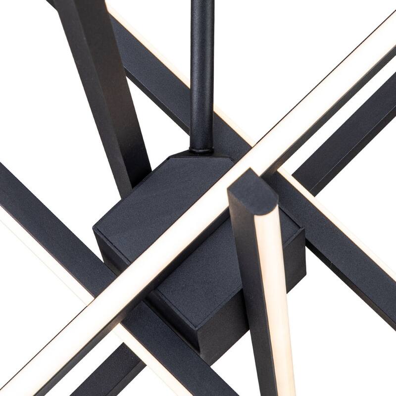 Modern 6-Light Sputnik Linear Dimmable LED Chandelier - 35in