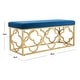 preview thumbnail 11 of 27, SAFAVIEH Fleur Moroccan Glam Velvet Rectangle Bench - 44.5" x 16.5" x 19"