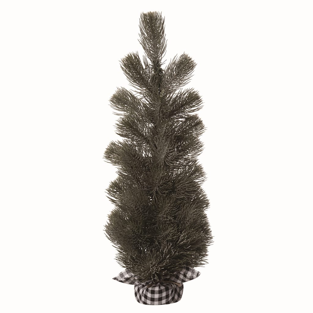 Transpac Artificial Multicolor Christmas Large Lush Tree In Buffalo Check Bag