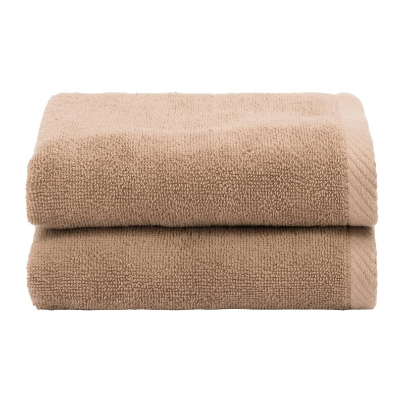 Authentic Hotel and Spa 100% Turkish Cotton Ediree Hand Towels - Set of 2 - Cocoa