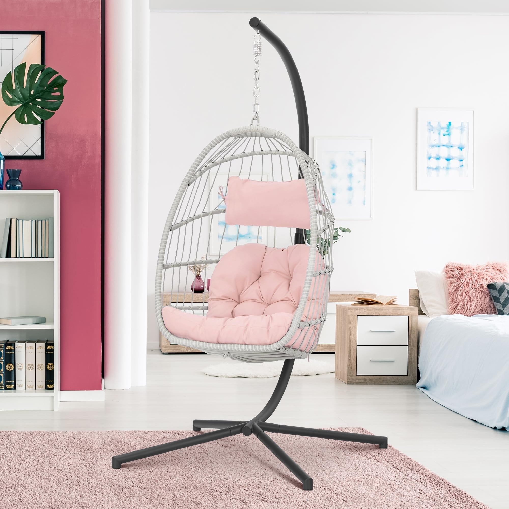 Pink swinging chair store