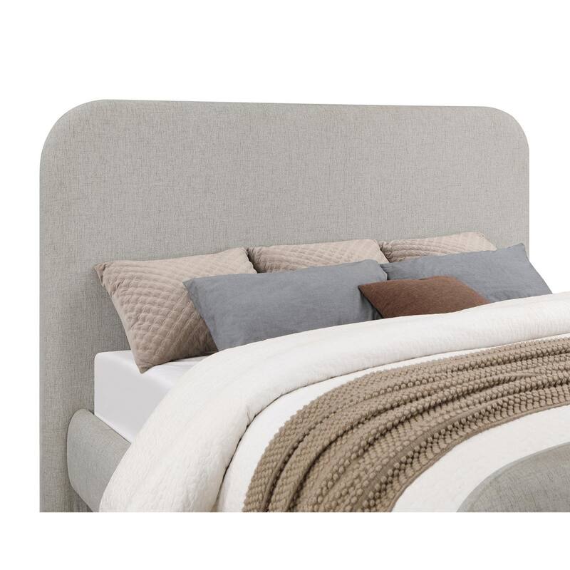 Kendra Grey Upholstered Platform Bed
