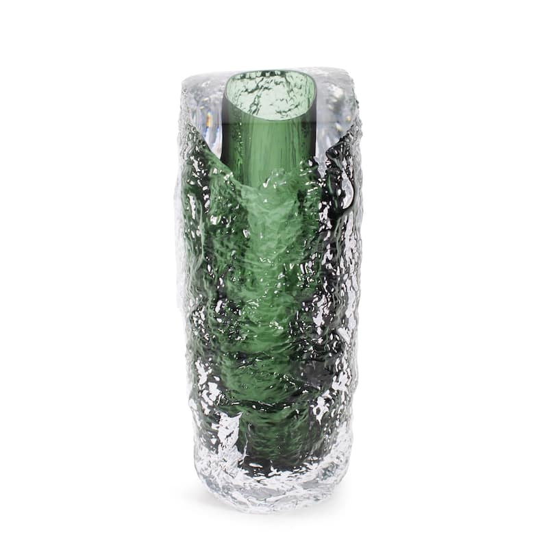 Emerald Crystalized Glass Vase