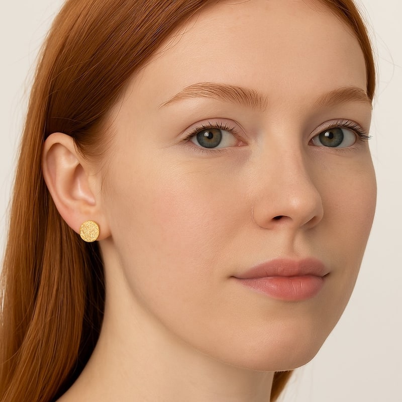 Pavé Disc Stud Earring - .5"