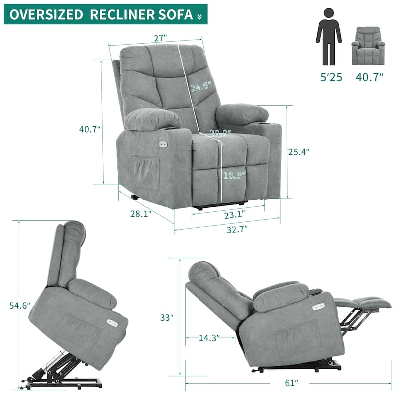 Modern Massage and Heating Recliner Sofa Chair