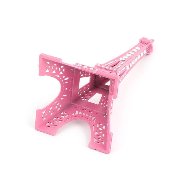 Metal Miniature Statue Paris Eiffel Tower Model Souvenir Decor Pink Clear Overstock 28886483 Gustave eiffel used latticed wrought iron to construct the tower to demonstrate that the metal could be as strong as stone while being lighter. usd