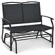preview thumbnail 10 of 23, Outdoor Backyard and Lawn Iron Patio Rocking Chair Black