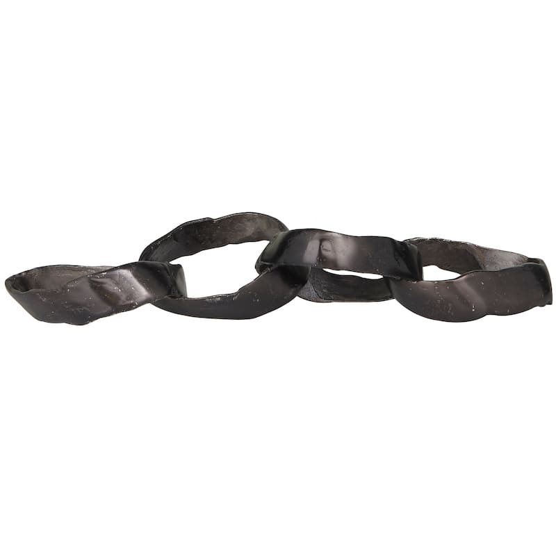 Aluminum Metal Chain Sculpture - Black, Gold, Silver