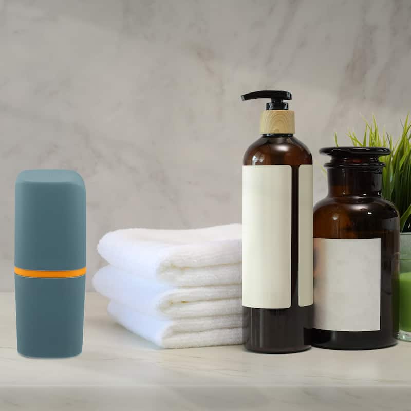 Toothbrush Case, Traveling Toothbrush Holders Case, PP, 20x7.5x5.5cm - Gray Blue