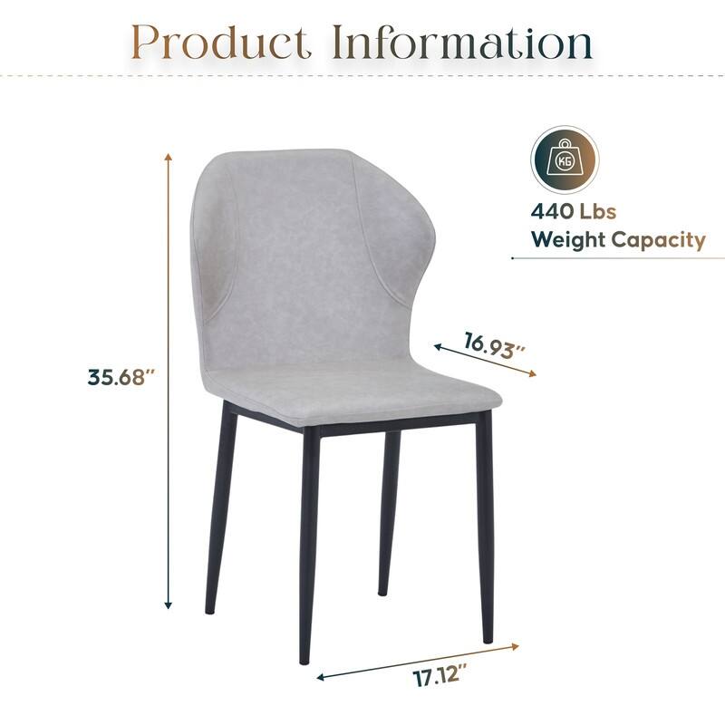 Mosaic Modern Fabric Upholstered Accent Dining Chair With Metal Legs & Curved Backrest Side Chair for Home or Office (Set of 4)