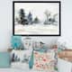 Designart 'Christmas Minimalistic Forest Landscape and Snow' Lake House Framed Art Print - 20 In. Wide x 12 In. High - Black