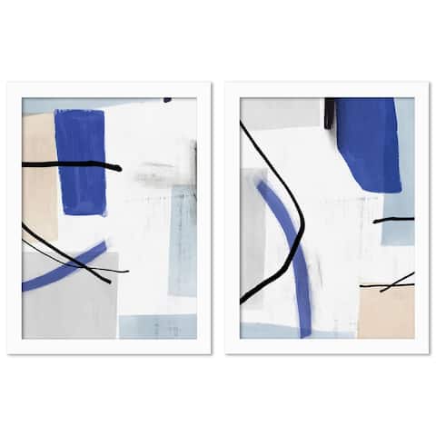 Coherence by PI Creative Art 2 Piece White Framed Print Art Set