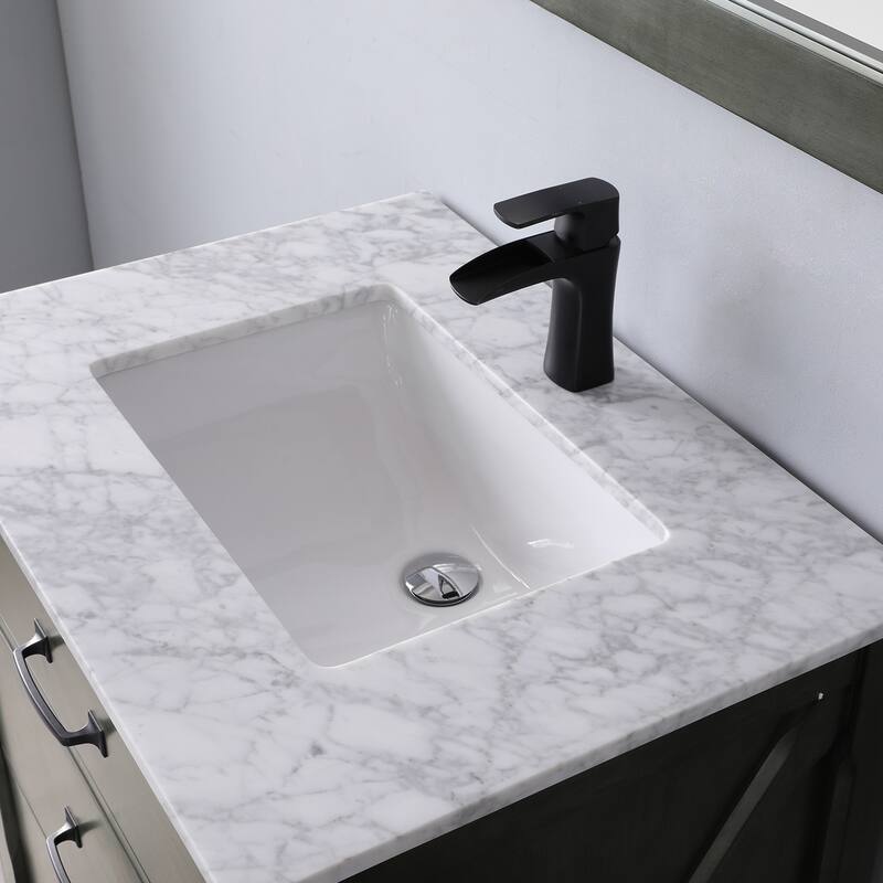 Altair Maribella Single Bathroom Vanity Set and Carrara White Countertop without Mirror