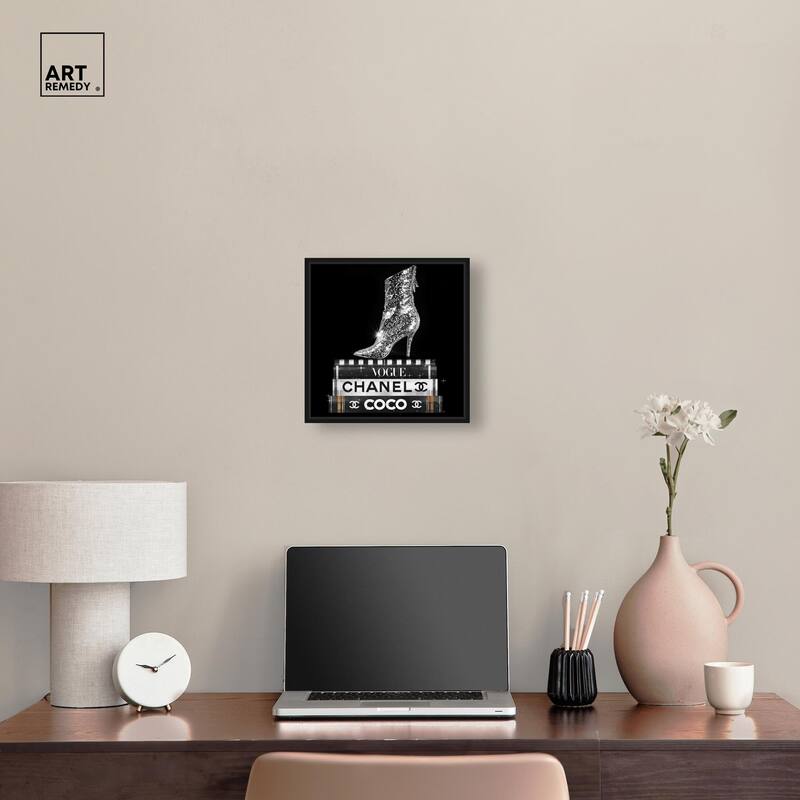 Cosmic Heel Boot and Books Canvas by Art Remedy