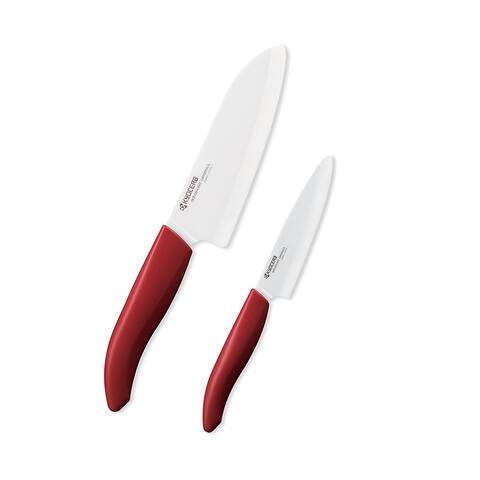 Kyocera Advanced Ceramic Revolution Series 2-Piece Cultery Gift Set, Includes 5.5-inch Santoku and 4.5-inch Utility Knife