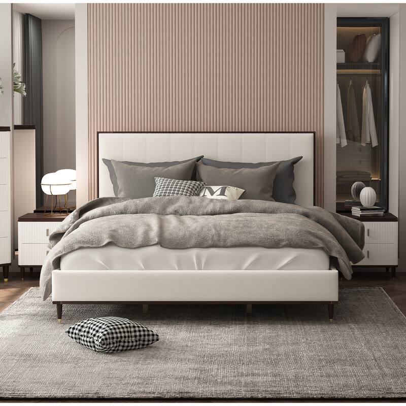Nightstand with Slatted Drawer Fronts, Wooden Entryway Accent Table, Coffee Table with USB Port & Tapered Metal Legs