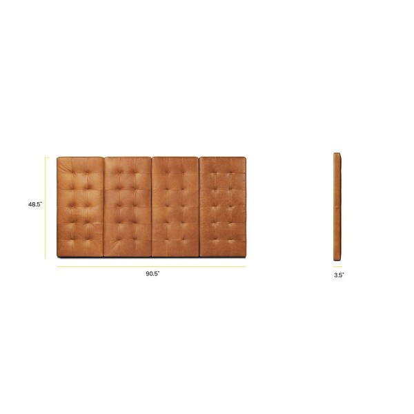 Poly and Bark Napa Leather Headboard - Thumbnail 3