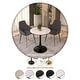 preview thumbnail 9 of 18, Bristol 24" Round Minimalist Dining Table for 4, Sintered Stone Top & Black Iron Pedestal Base for Kitchen & Dining Room