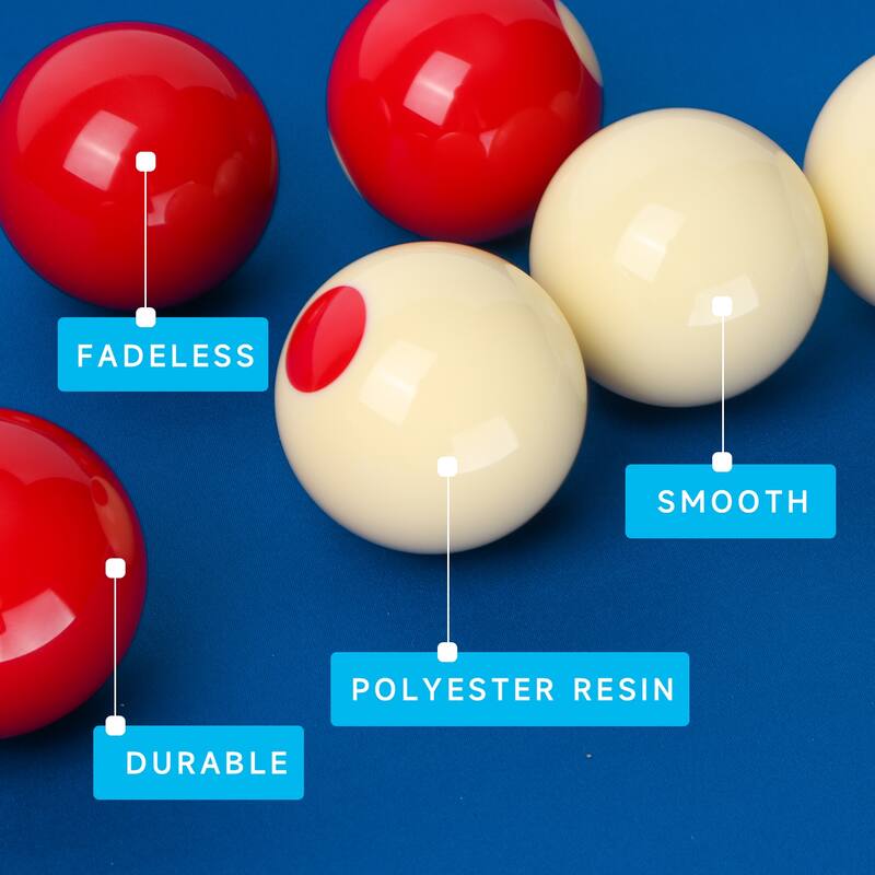 GSE™ 2-1/8" Regulation Size Bumper Pool Balls, Standard Set of 10 Billiard Ball Set - Bumper Pool Balls