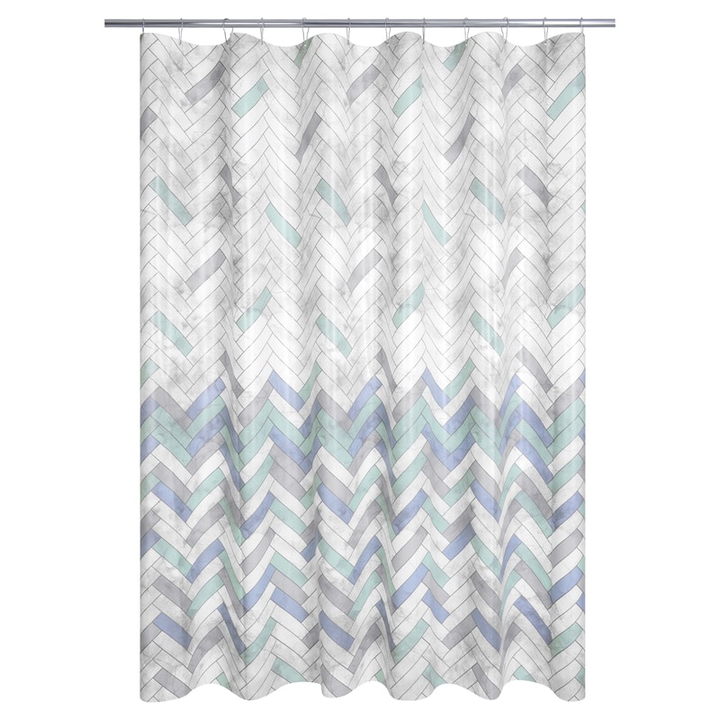 Zig Zag Tile PEVA Shower Curtain