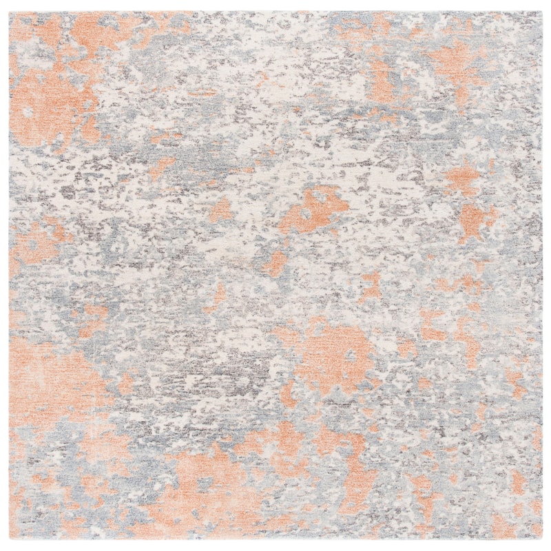 SAFAVIEH Handmade Restoration Vintage Dania Modern Wool Rug - 6' Square - Rust/Grey