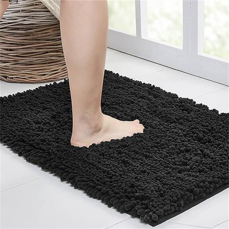 Bathroom Rug Non Slip Bath Mat - Black - 32"x20"