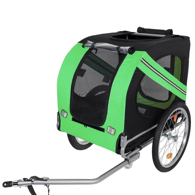 Large Folding Bike Trailer for Dogs, 100LB Capacity All-Terrain Pet Carrier for Cycling, Jogging, Camping & Outdoor Adventures