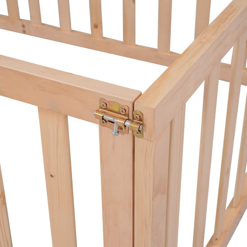 Montessori Twin Floor Bed with Fence and Door - Safe, Fun, and Functional Design for Toddlers