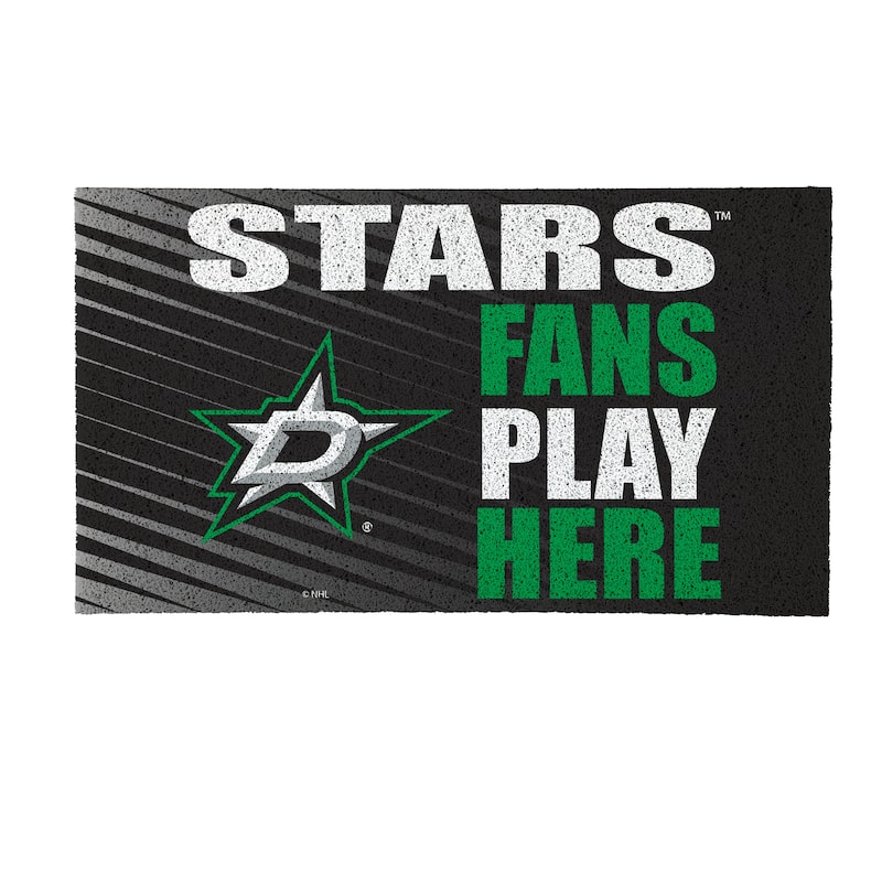 28 in. x 16 in. Dallas Stars "Fans Play Here" PVC Door Mat