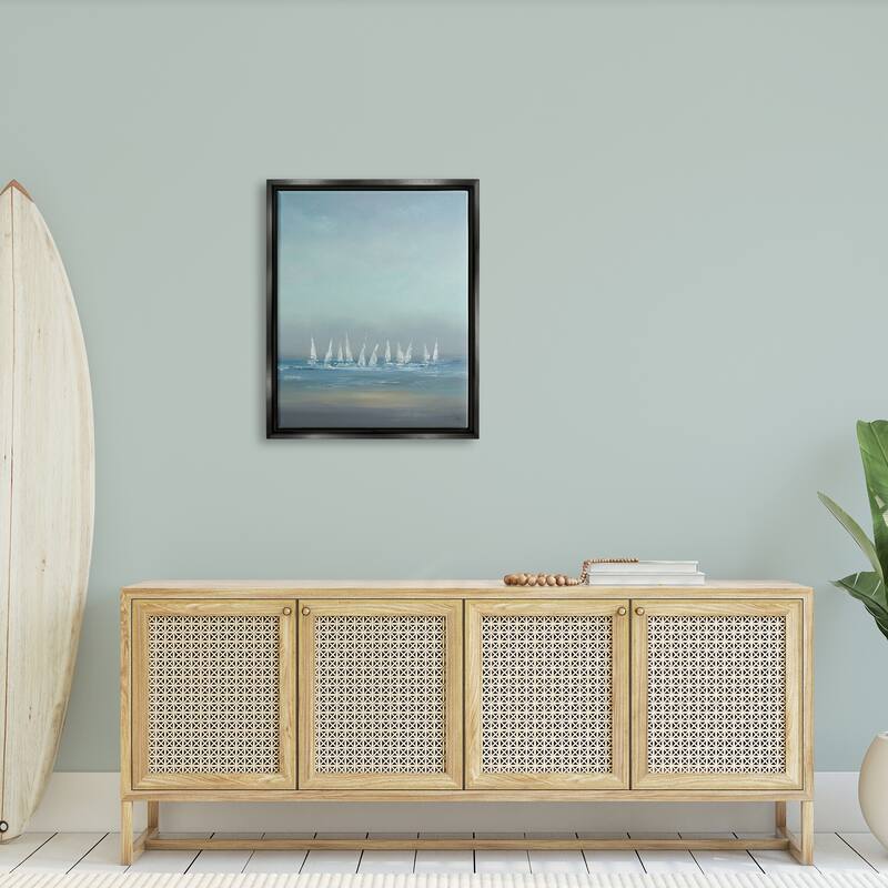 Stupell The Regatta Abstract Seascape Floater Frame - Blue