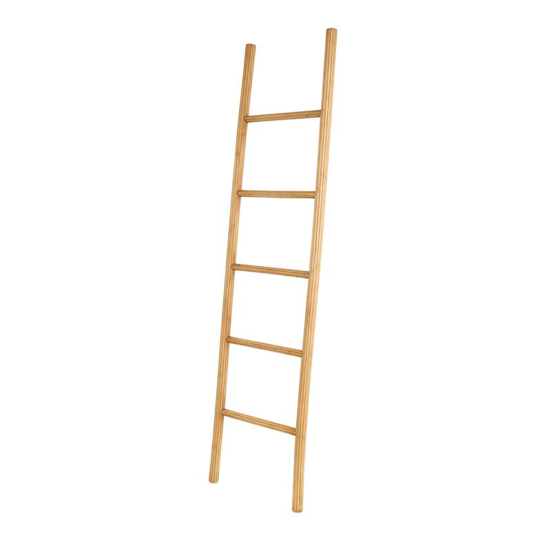 Wood Handmade 5 Rack Partition Ladder - Brown - Roche River Decor