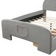 preview thumbnail 13 of 45, Roomfitters Twin/Full Size Velvet Platform Bed with Rabbit-Shaped Headboard, Drawers, Bed-End Storage Pocket