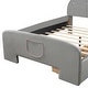preview thumbnail 10 of 11, Velvet Rabbit-Shaped Full Size Platform Bed with Drawers and Bed-End Storage Pocket
