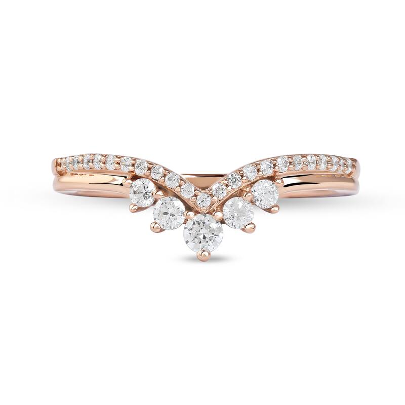 1/3ct TDW Diamond Contour Wedding Band in 10K Gold for Women