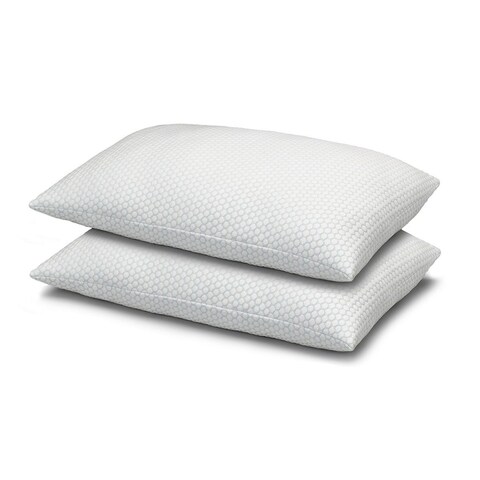 Ella Jayne Cool N' Comfort Gel Fiber Pillow - Set of Two - Blue/White