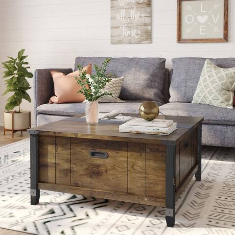 Farmhouse Lift Top Square Coffee Table with Storage