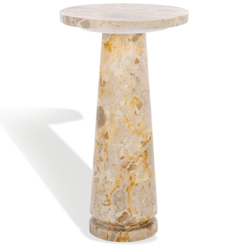 SAFAVIEH Couture Jose Round Marble Accent Table - 10"W x 10"D x 18"H